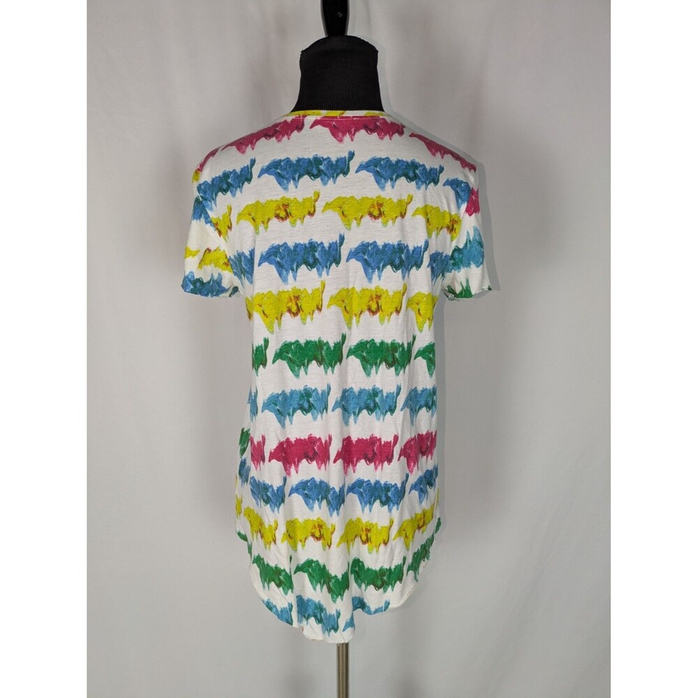 Zara Multicolor Abstract Brushstroke Pattern Short Sleeve T-Shirt Large Quirky - Picture 5 of 6